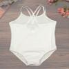 Huimingda Ballet Leotards for Girls Kids Team Basic Camisole Gymnastics Dance Bodysuit White 12-14 Years view 3