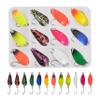 Fishing Spoons Metal Fishing Lures for Trout,12pcs Trout Lures Single Hook Casting Lure Mini Fishing Jigs Trolling Spoon Lure for Bass Crappie Char Perch view 1