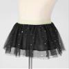 ACSUSS Toddlers Little Girls Sparkle Tulle Tutu Skirt with Sequins Stars Moon Sun Patterns for Ballte Dance Black 3-4 view 4