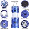 AMZSTAR Camping Lantern with a Mini Fan,Portable Bright Solar Rechargeable Outdoor Flashlights Tent Light with USB Power Bank for Hiking,Hunting,Camping (Blue) view 2
