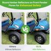 10L0L 4PCS Golf Cart Fender Flares, Exact for Standard Yamaha G29 & Drive 2007-2016, Impact-Resistant ABS Plastic Mud Guards with Reflectors & Stainless Steel Hardware - Not for Modified Carts view 4