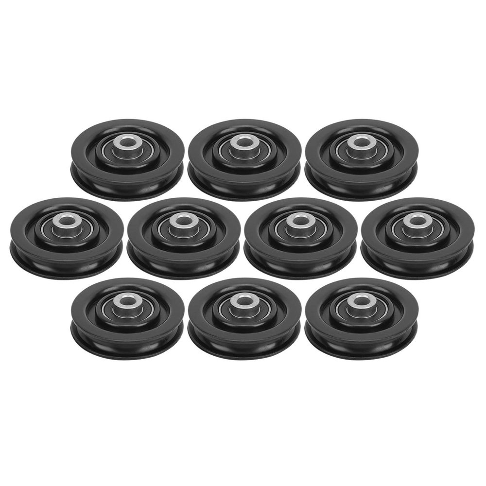 Keenso 10 Pcs/Set 75mm/2.95" Nylon Bearing Pulley Wheel,Abration Bearing Wheel for Home Gym Equipment Part Cable Machine