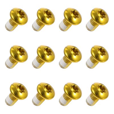 VOSAREA 12pcs Colorful Bike Disc Brake Bolts Fixing Screws for Mountain and Road Lightweight and Practical for Front and Rear Brake Discs