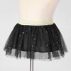 Alvivi Toddler Kids Girls Sparkly Sequins Stars Tulle Tutu Skirt Pettiskirt Princess Birthday Party Dance Dress Black 3-4 view 3