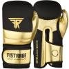 FISTRAGE Boxing Gloves Metallic Leather MMA Training Muay Thai Kick Boxing Sparring Heavy Bag Workout Glove Mitts for Men & Women (Golden-Black, 12 OZ) view 1