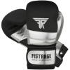 FISTRAGE Boxing Gloves Metallic Leather MMA Training Muay Thai Kick Boxing Sparring Heavy Bag Workout Glove Mitts for Men & Women (Silver-Black, 12 OZ) view 3