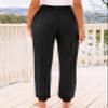 AUTOMET Womens High-Waisted Sweatpants with Pockets, Loose Lounge & Pajama Pants for Fall, Winter, Spring Yoga Travel Black S view 4