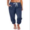 AUTOMET Womens High-Waisted Sweatpants with Pockets, Loose Lounge & Pajama Pants for Fall, Winter, Spring Yoga Travel Navy Blue XL view 1
