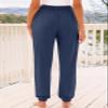 AUTOMET Womens High-Waisted Sweatpants with Pockets, Loose Lounge & Pajama Pants for Fall, Winter, Spring Yoga Travel Navy Blue XL view 4