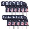 Craftsman Golf 11pcs /Set (4,5,6,7,8,9,A,S,P,L,X) USA US Flag Clover Leather Dark Blue Iron Covers Headcover (Dark Blue for Right) view 1