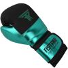 FISTRAGE Boxing Gloves Metallic Leather MMA Training Muay Thai Kick Boxing Sparring Heavy Bag Workout Glove Mitts for Men & Women (FluoroGreen-Black, 16 OZ) view 2