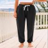AUTOMET Womens High-Waisted Sweatpants with Pockets, Loose Lounge & Pajama Pants for Fall, Winter, Spring Yoga Travel Black XXL view 2