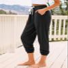 AUTOMET Womens High-Waisted Sweatpants with Pockets, Loose Lounge & Pajama Pants for Fall, Winter, Spring Yoga Travel Black XXL view 3