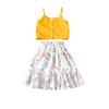 FYBITBO Toddler Baby Girl Summer Clothing Cami Crop Tank Top+Sunflower Floral Skirt Dress 2Pcs Clothes Outfits Set (1-2T,A-Tank Top Floral) view 1
