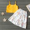 FYBITBO Toddler Baby Girl Summer Clothing Cami Crop Tank Top+Sunflower Floral Skirt Dress 2Pcs Clothes Outfits Set (1-2T,A-Tank Top Floral) view 2