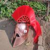 Copper Corinthian Armor Helmet With Red Plume view 1