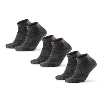 DANISH ENDURANCE Hiking Socks, Low Cut, Merino Wool Socks, Winter, Anti Blister, Thermal Socks Unisex, 3-Pack, Grey, Small