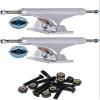 Independent Stage 11 - 139mm Mid Silver Skateboard Trucks - 5.39" Hanger 8.0" Axle with 1" Raven Black Hardware - Bundle of 2 items view 1