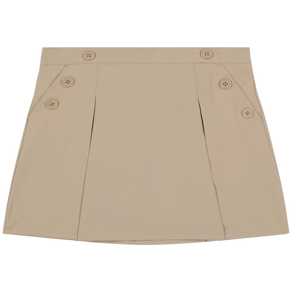 Nautica Big Girls' School Uniform Stretch Poplin Scooter, Khaki, 18.5