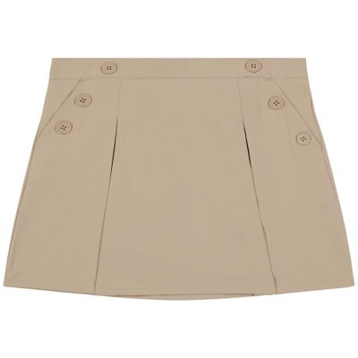 Nautica Big Girls' School Uniform Stretch Poplin Scooter, Khaki, 12