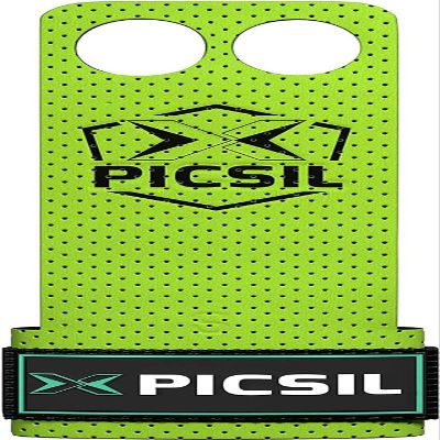 PICSIL Azor Grips, Workout Grips with Increased Magnesium Retention, Light and Resistant Unisex Hand Grips for Weightlifting and Gymnastics, Blocks Rips and Blisters, 2 Holes, Green, Small