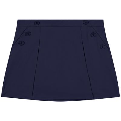 Nautica Girls School Uniform Stretch Poplin Scooter Skirt, Navy, 12 US