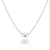 Miabella 925 Sterling Silver or 18K Yellow Gold Plated Italian 5mm Slide Bead Ball Pendant Necklace for Women Chain Made in Italy (Length 20 Inches, sterling silver) view 1