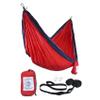 U.P. NORTH OUTFITTERS Camping Portable Double Hammock with 2 Tree raps, Lightweight Nylon Parachute for Backpacking, Travel, Beach, Backyard, Patio, Hiking (20 Year Warranty), Red & Dark Blue view 1