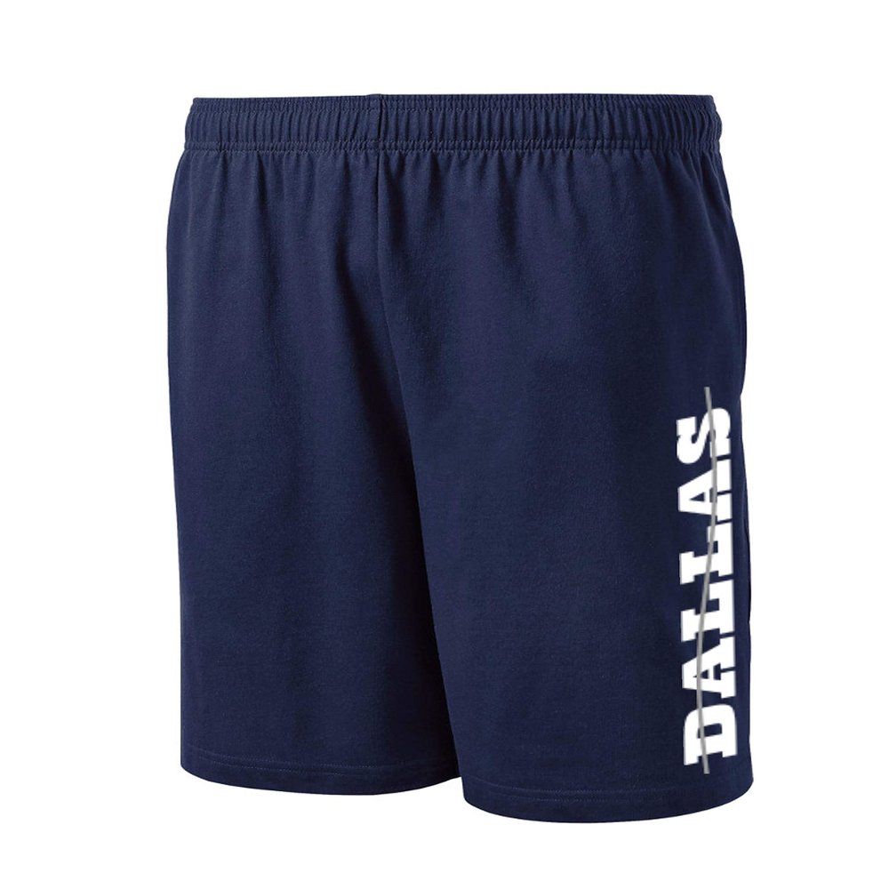Wally's Custom Apparel Dallas Shorts Navy Blue with Side Pockets Mens (Medium)