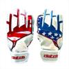 Clutch Sports Apparel Pro Series Cabretta Leather Batting Gloves, Padded & Stylish, Comfortable Grip & Finger Fit for Baseball & Softball Players, for Adults & Youth (American Flag, Small) view 1