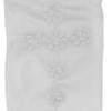 White First Communion Gloves | Elegant Formal Gloves for Girls | Lace Cross Applique with Pearl-Style Beads | Soft Stretchy Fabric - Nylon and Spandex | Available in Three Sizes (0-3 Y) view 4