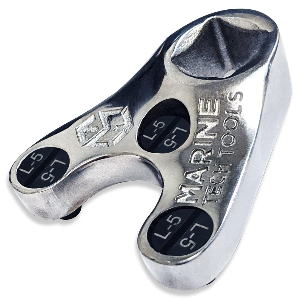 Marine Tech Tools Trim Tilt Uflex Steering Cylinder Wrench (AMT0009 with L5 Pins), Pin Spanner Wrench, Trim and Tilt Caps Removal Tool, Fits Uflex Steering Cylinders
