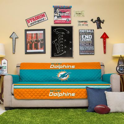 Pegasus Home Fashions Teal Miami Dolphins Sofa Protector