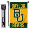 College Flags & Banners Co. Baylor Bears Gold Garden Flag and Flag Stand Pole Holder Set view 1