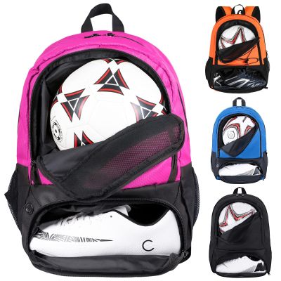 Himal OutdoorsSoccer Bag-Backpack for Soccer,Backpack for Football & Volleyball & Handball,Sports Bag with Separate Cleat and Ball Holder rose red