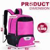 Himal OutdoorsSoccer Bag-Backpack for Soccer,Backpack for Football & Volleyball & Handball,Sports Bag with Separate Cleat and Ball Holder rose red view 3