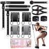 Pilates Bar Kit with Resistance Bands(4 x Bands),3-Section Pilates Flexbands Kit Workout Equipment for Legs,Hip,Waist and Arm,Fitness Equipment for Women & Men Home Gym Yoga Pilates Black view 1