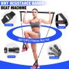 Pilates Bar Kit with Resistance Bands(4 x Bands),3-Section Pilates Flexbands Kit Workout Equipment for Legs,Hip,Waist and Arm,Fitness Equipment for Women & Men Home Gym Yoga Pilates Black view 4