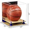 Better Display Cases Basketball Holder Clear Full Size Acrylic Display Case with Navy Blue Risers ,Wood Two Tiered Base ,Mirror back11 L x 11" W x 11" H (B01/A001) view 2