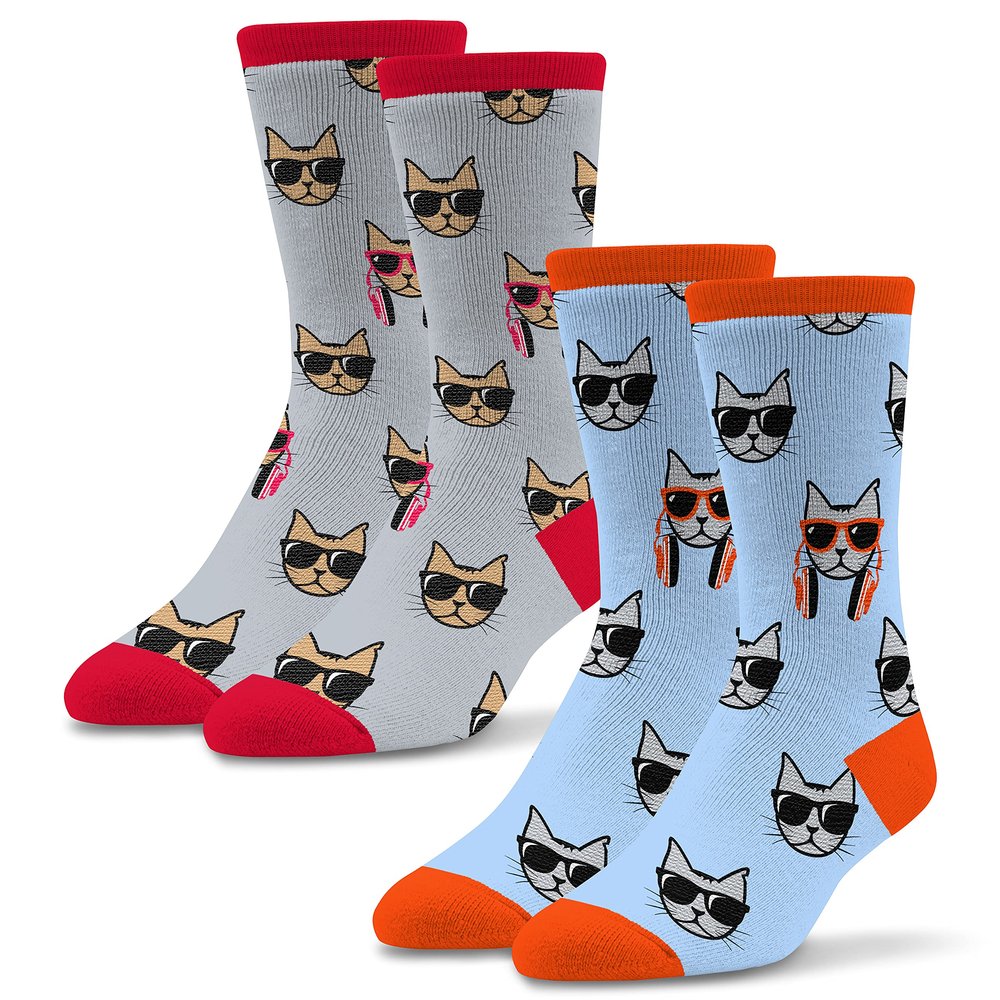 Socktastic Men's Funny Socks - 2 Pack Of Funny Novelty Socks, Casual Crew Sock Fits Shoe Size 8-13