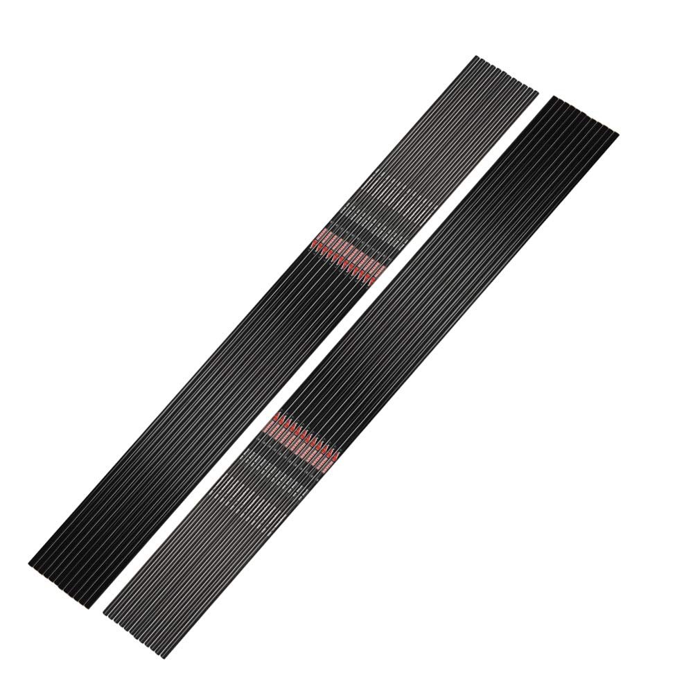 SHARROW 12pcs Arrow Shafts Spine 300-700 Pure Carbon Shafts Hunting Shafts for DIY Compound Recurve Bow Shooting Accessory (Spine 300)
