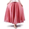 ASHER FASHION Women's Bohemian Style Elastic Waist Band Cotton Linen Long Maxi Skirt Dress (85CM,Light Red) view 1