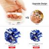PUZINE 2pack 13" Cheerleading Pom Poms with New Handle for Team Spirit Sports Dance Cheering Kids Adults 100g (Black and Gold) view 2