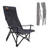 CAMPINGMOON Foldable Cotton Canvas Camping Chair Campfire High Back Low Style Relaxing Chair Black F-1002C-BK view 1