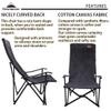 CAMPINGMOON Foldable Cotton Canvas Camping Chair Campfire High Back Low Style Relaxing Chair Black F-1002C-BK view 4