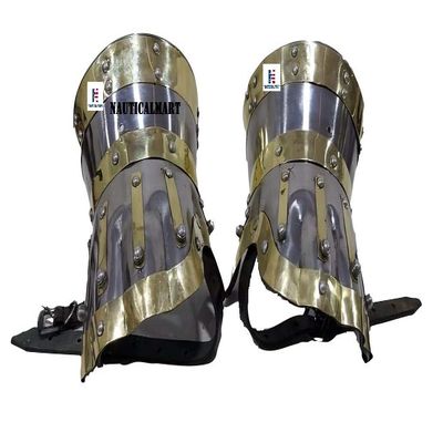 Nautical-Mart Armor Gauntlets Steel w Brass Accents Armor Pair