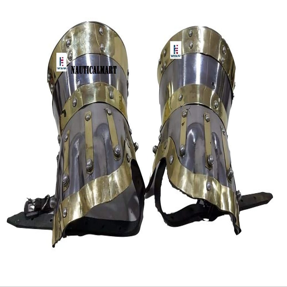 Nautical-Mart Armor Gauntlets Steel w Brass Accents Armor Pair