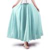 ASHER FASHION Women's Bohemian Style Elastic Waist Band Cotton Linen Long Maxi Skirt Dress (85CM, Water Blue) view 1