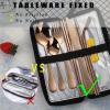 Portable Travel Utensils, Reusable Silverware with Case for Fixing Tableware, 9 Pieces Stainless Steel Stable Flatware Set, Camping Picnic Cutlery Set (Rose Gold Set) view 2