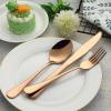 Portable Travel Utensils, Reusable Silverware with Case for Fixing Tableware, 9 Pieces Stainless Steel Stable Flatware Set, Camping Picnic Cutlery Set (Rose Gold Set) view 4